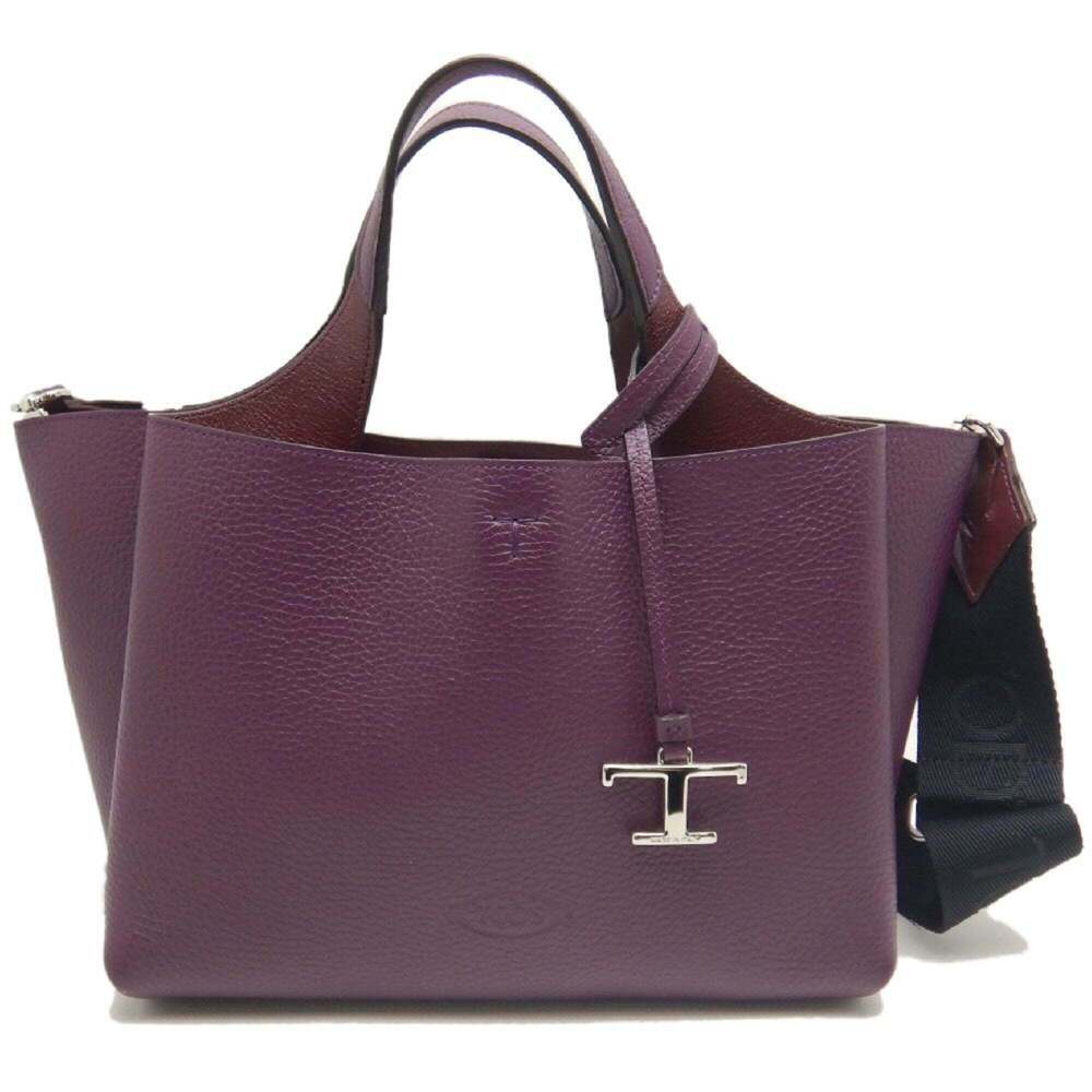 Tod's TOD’S T-Timeless Leather Mini Handbag, Purple, Women's, Item No. 253784